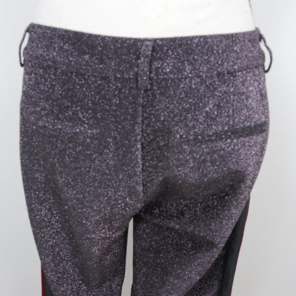 Scotch & Soda Black Red Wine Side Stripe Metallic Glitter Low Rise Size SZ Pant - Picture 16 of 16